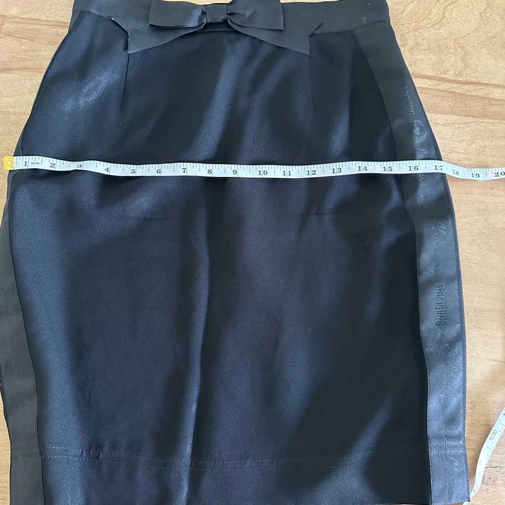 Vintage Moschino! Black pencil skirt with side ribbon and bow - size 4/6 - Picture 11 of 15